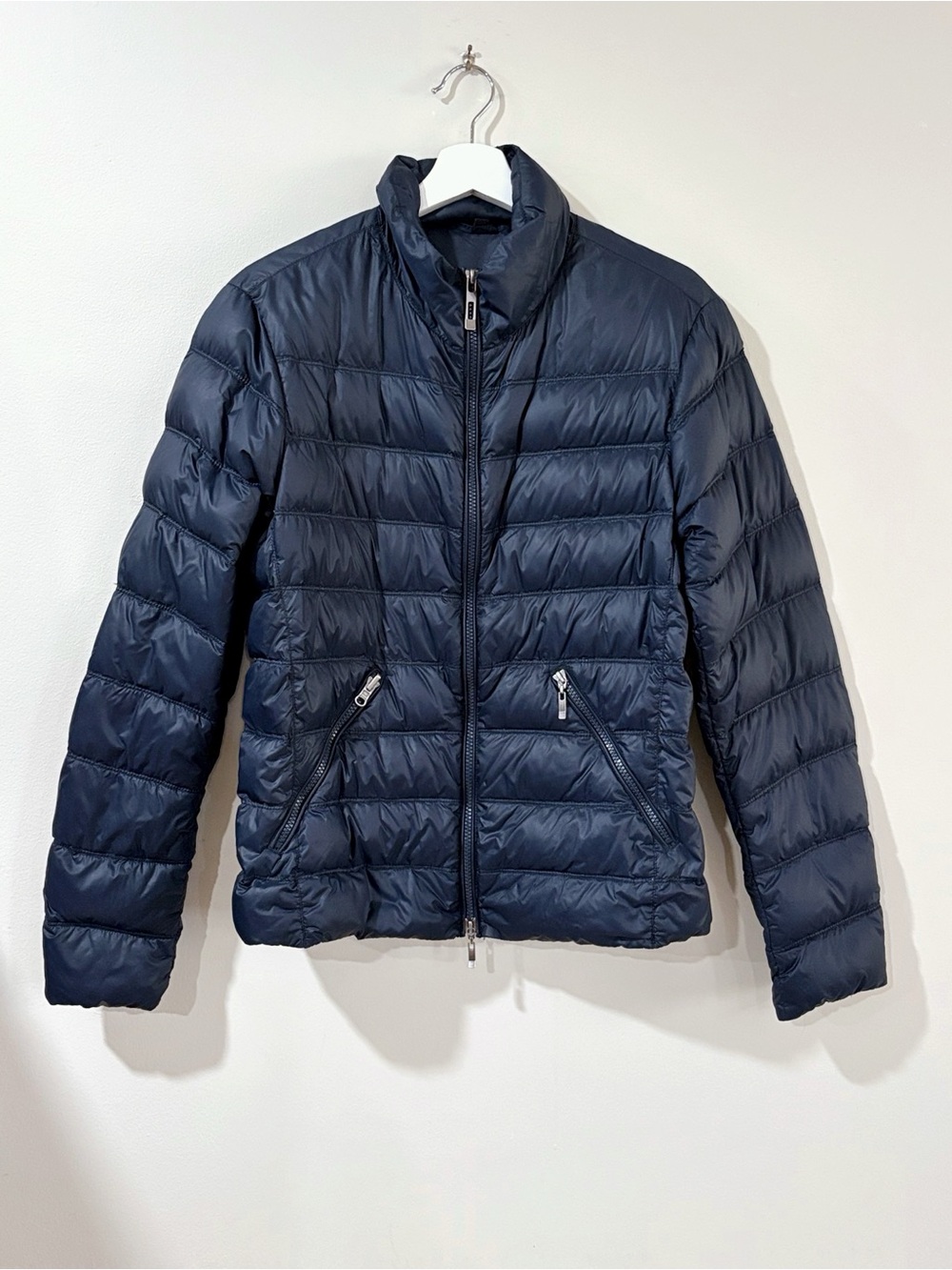 C Studio Women M Navy Lightweight Goose Down Puffer Jacket Waterblock Gorpcore